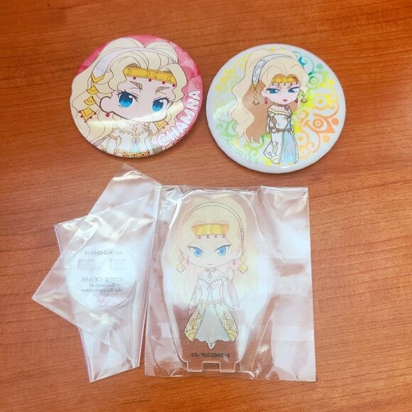 *3 for $30* Code Geass Buttons & Acrylic Stand Set - Official - Shamna - Picture 1 of 2